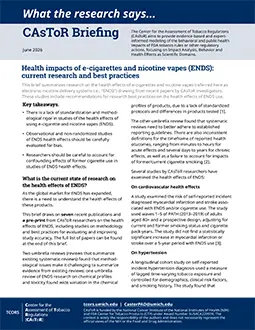 Thumbnail for Health impacts of e-cigarettes and nicotine vapes (ENDS):
current research and best practices