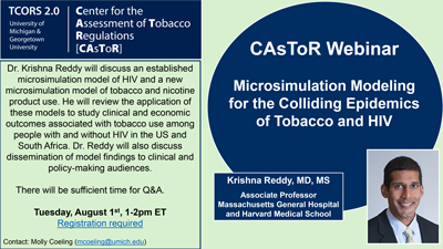 Image from CAsToR Webinar: Microsimulation Modeling for the Colliding Epidemics of Tobacco and HIV