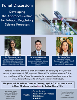Flyer for Developing the Approach Section for Tobacco Regulatory Science Proposals