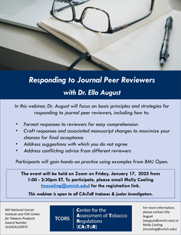 Flyer for Responding to Journal Peer Reviewers