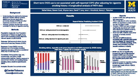 Thumbnail for Short-term ENDS use is not associated with self-reported COPD after adjusting for cigarette
smoking history: A longitudinal analysis of PATH data poster