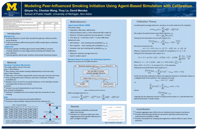 Thumbnail for Modeling Peer-Influenced Smoking Initiation Using Agent-Based Simulation with Calibration poster