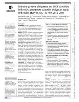 Changing patterns of cigarette and ENDS transitions in the USA: a multistate transition analysis of adults in the PATH Study in 2017-2019 vs 2019-2021