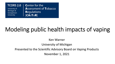 Thumbnail for Modeling public health impacts of vaping poster