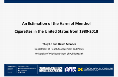 Thumbnail for An Estimation of the Harm of Menthol Cigarettes in the United States from 1980-2018 poster