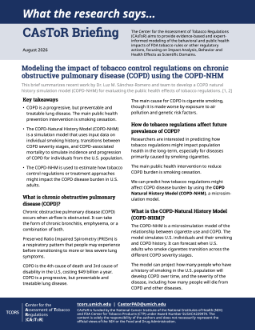 Thumbnail for Modeling the impact of tobacco control regulations on chronic obstructive pulmonary disease (COPD) using the COPD-NHM