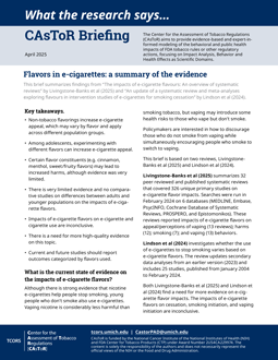 Thumbnail for Flavors in e-cigarettes: a summary of the evidence